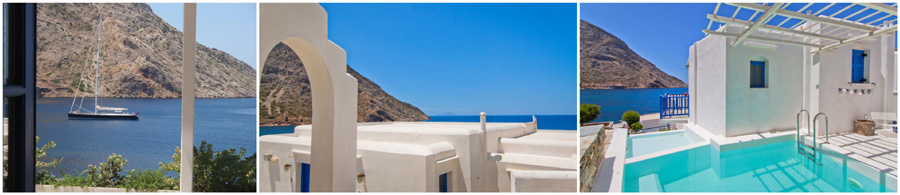 SIFNOS isole greche sconosciute sperdute selvagge intatte incontaminate resort sul mare bungalow sulla spiaggia terrazza panoramica vista tramonto balcone veranda terrazzo prima colazione inclusa
